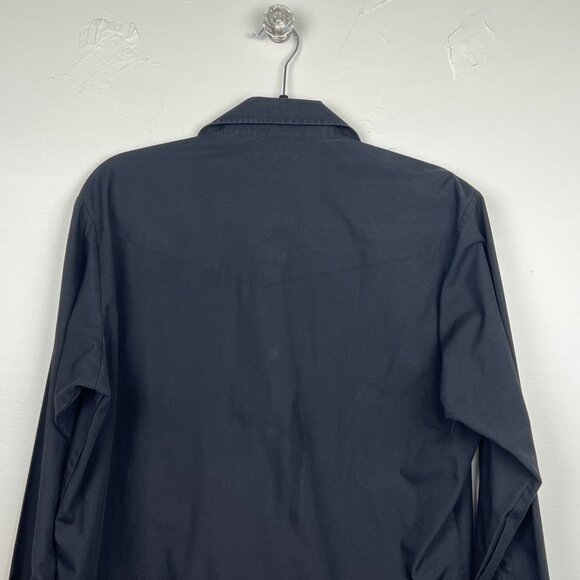 Vintage Sheplers Men's Black Pearl Snap Button Up Western Shirt Size 16-34 - Picture 6 of 7